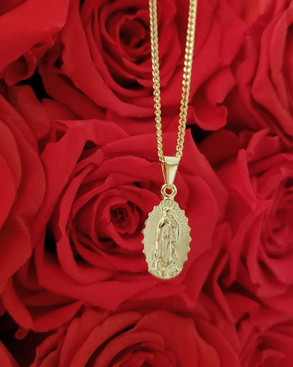 Cadena cubana 45 cm + virgen guadalupe